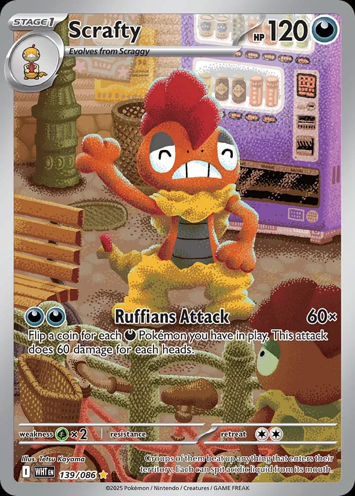 Scrafty — White Flare 139 Pokémon card
