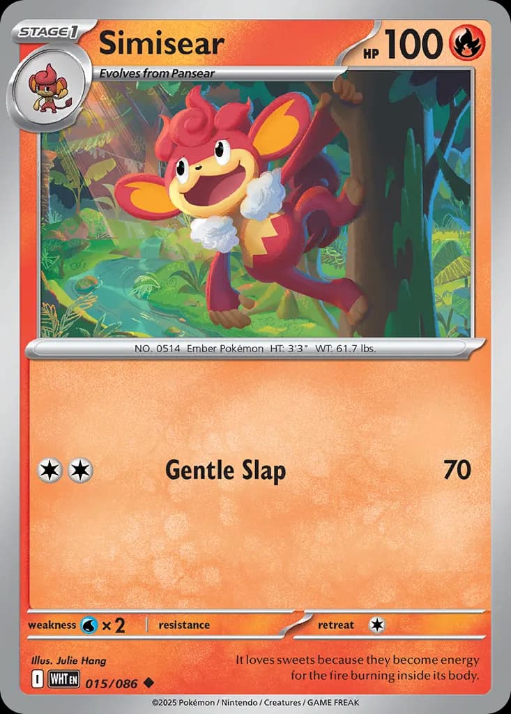 Simisear — White Flare 15 Pokémon card
