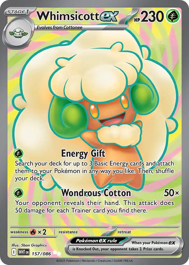Whimsicott ex — White Flare 157 Pokémon card