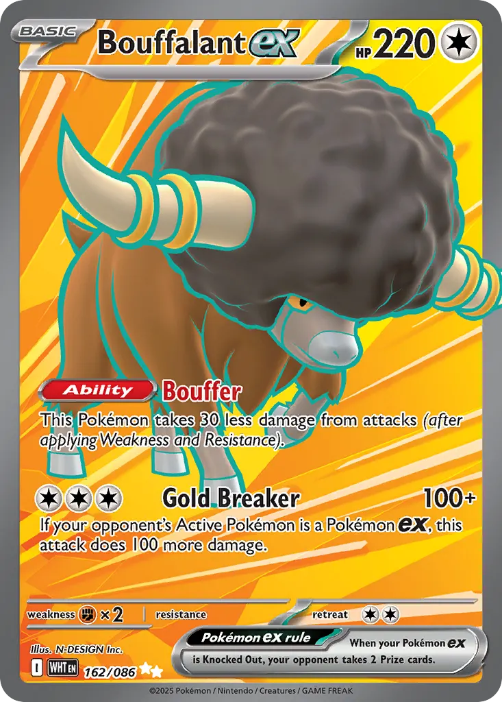Bouffalant ex — White Flare 162 Pokémon card