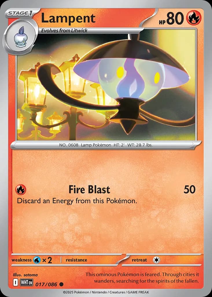Lampent — White Flare 17 Pokémon card