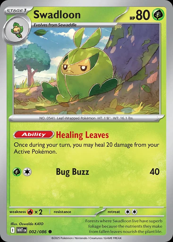 Swadloon — White Flare 2 Pokémon card