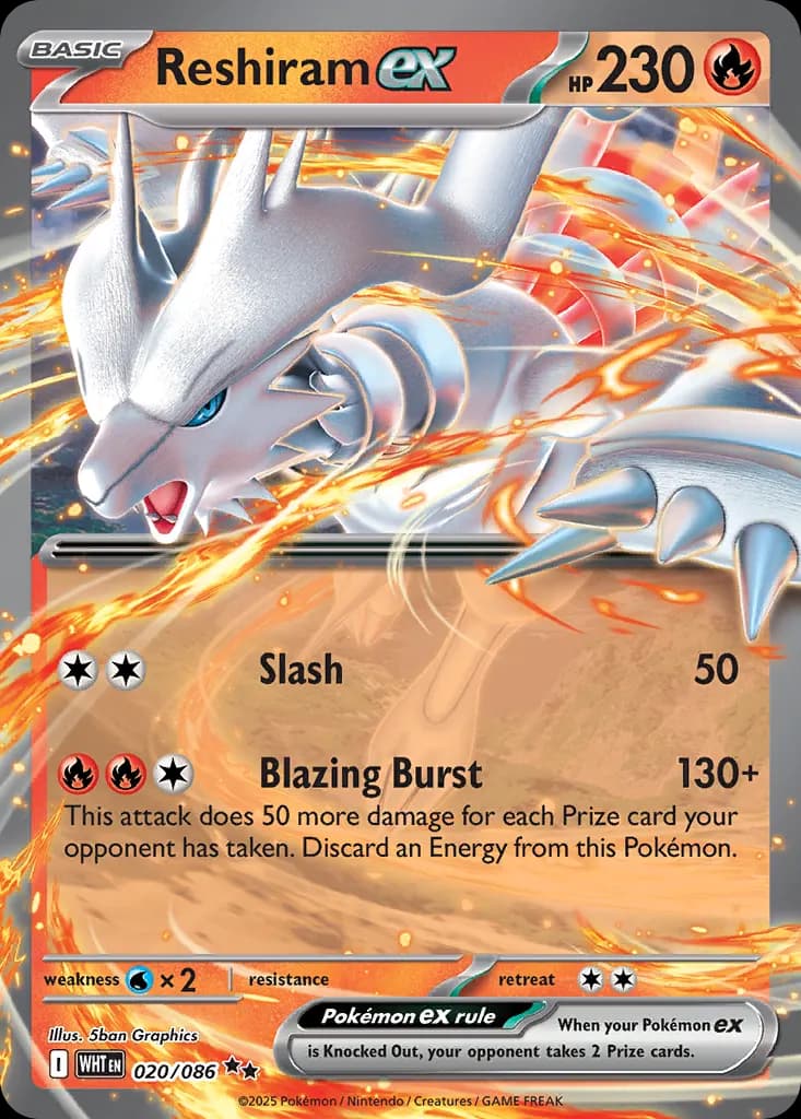 Reshiram ex — White Flare 20 Pokémon card
