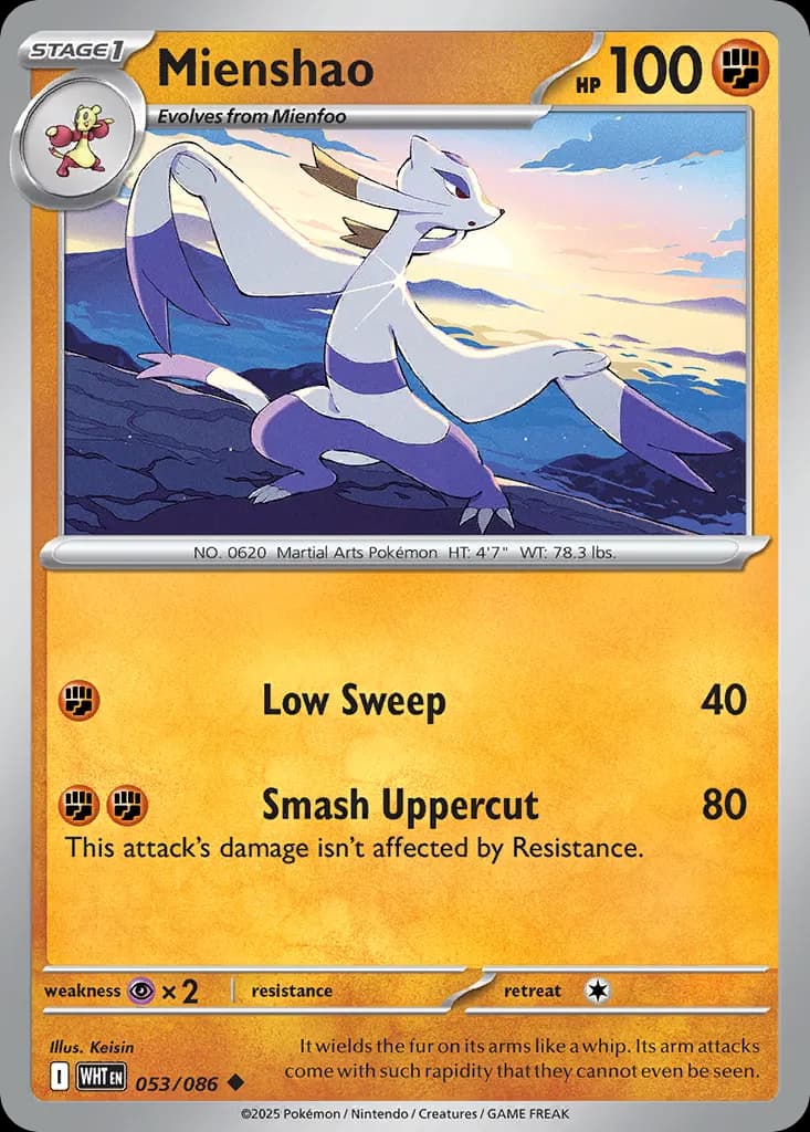 Mienshao — White Flare 53 Pokémon card