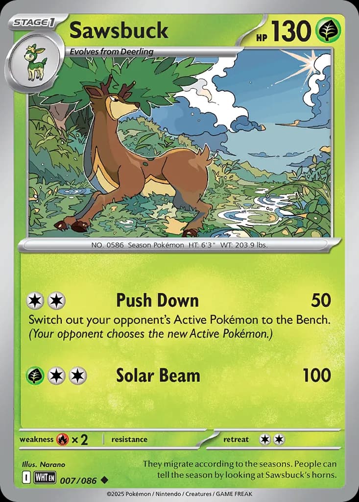 Sawsbuck — White Flare 7 Pokémon card