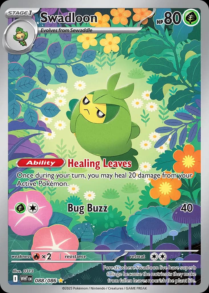 Swadloon — White Flare 88 Pokémon card