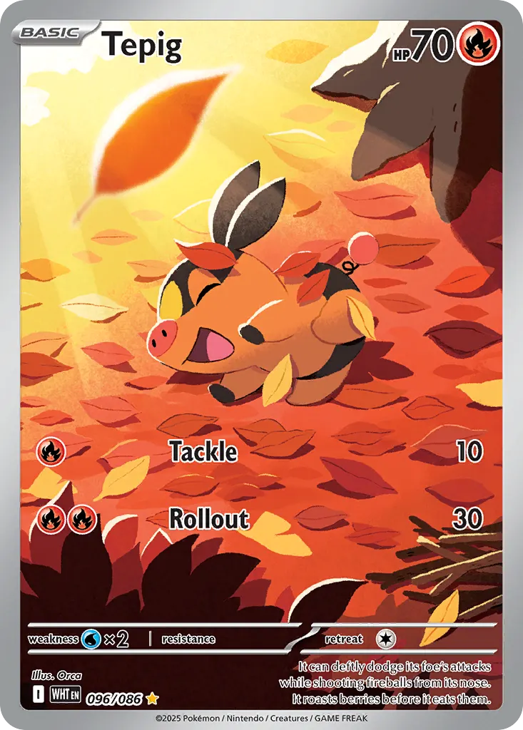 Tepig — White Flare 96 Pokémon card
