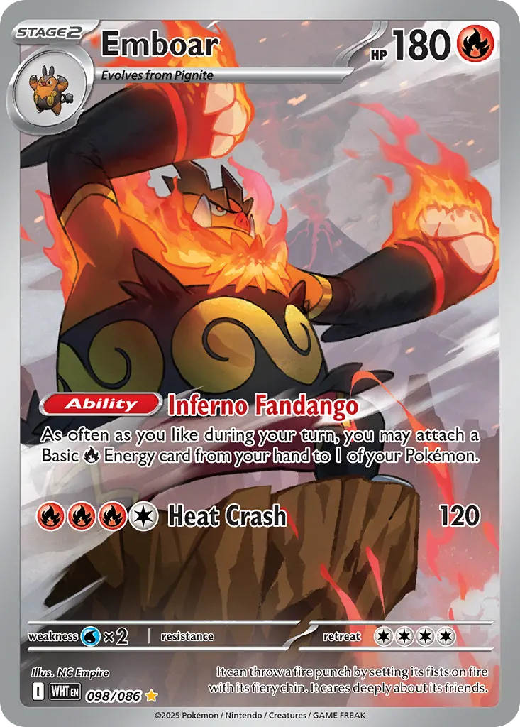 Emboar — White Flare 98 Pokémon card
