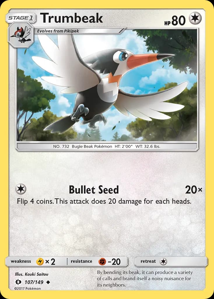 Trumbeak — Sun & Moon 107 Pokémon card