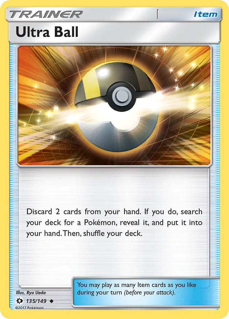 Ultra Ball — Sun & Moon 135 Pokémon card
