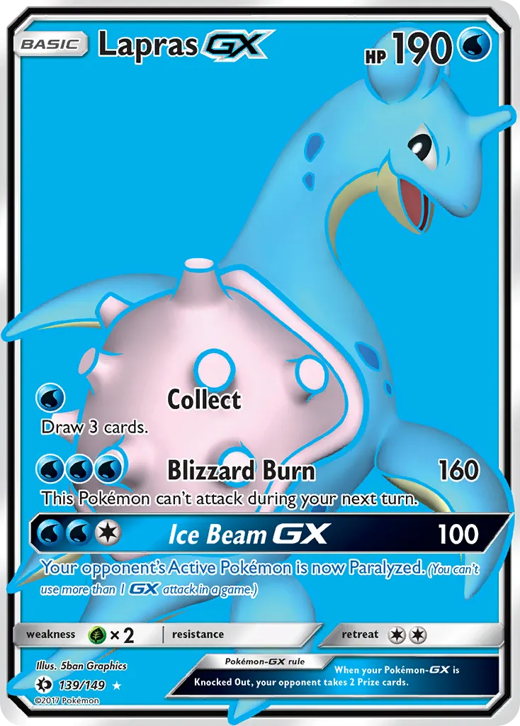 Lapras-GX — Sun & Moon 139 Pokémon card
