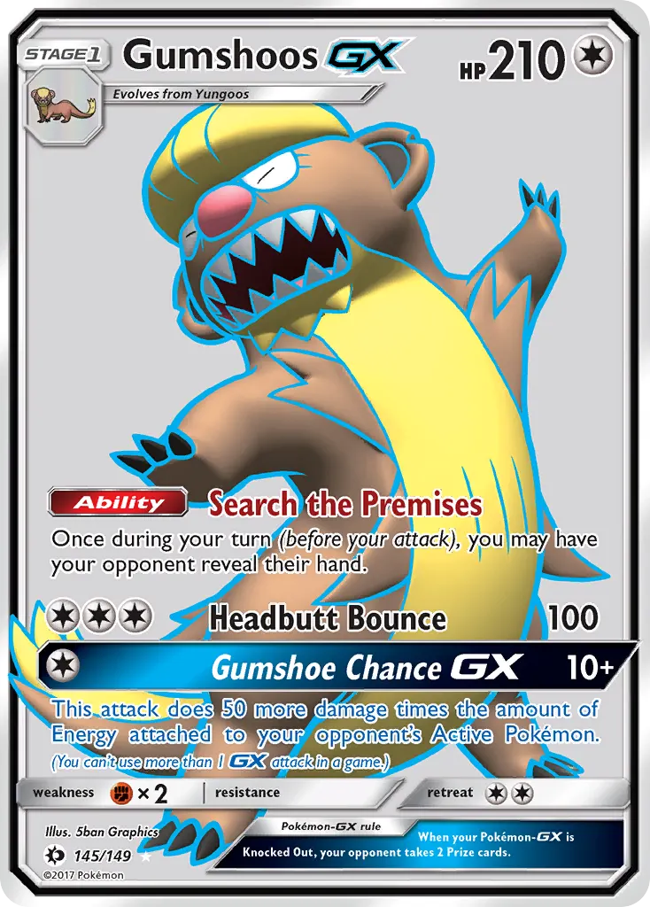 Gumshoos-GX — Sun & Moon 145 Pokémon card