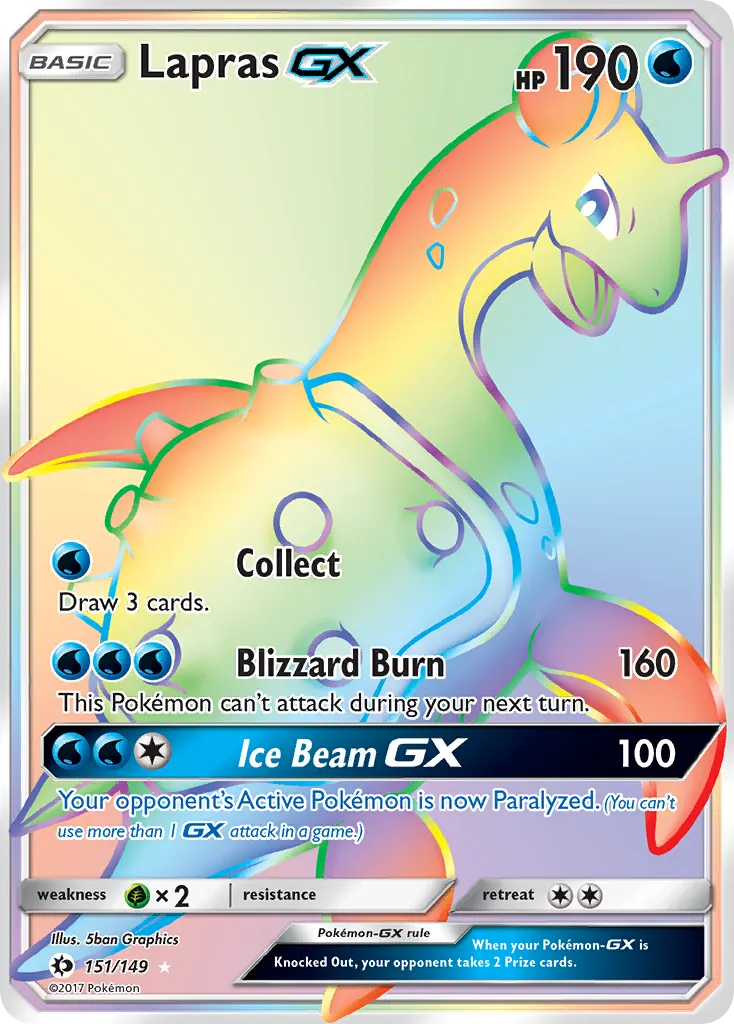 Lapras-GX — Sun & Moon 151 Pokémon card