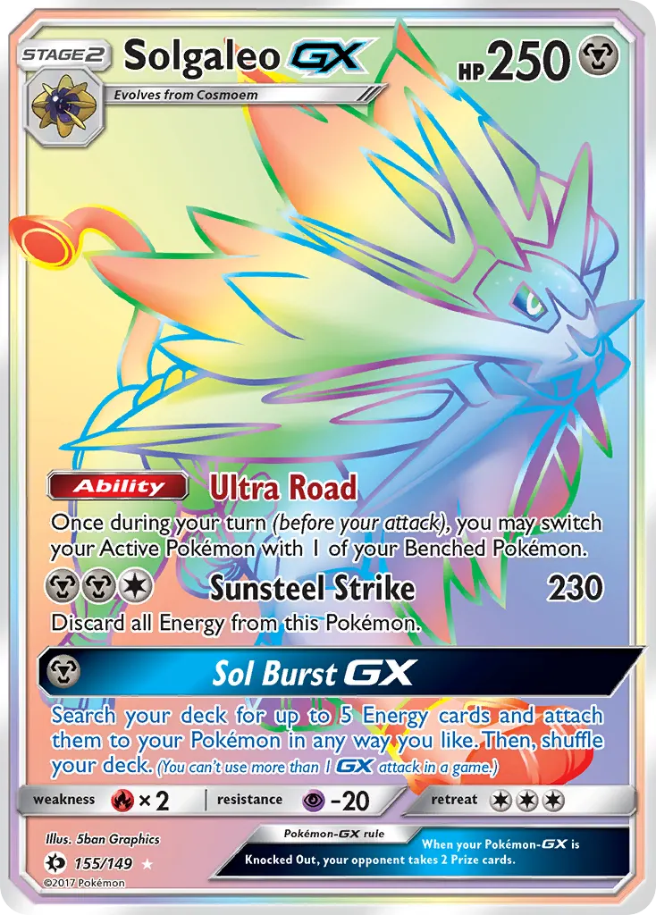Solgaleo-GX — Sun & Moon 155 Pokémon card