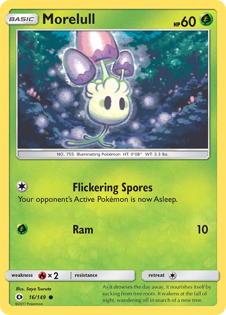 Morelull — Sun & Moon 16 Pokémon card
