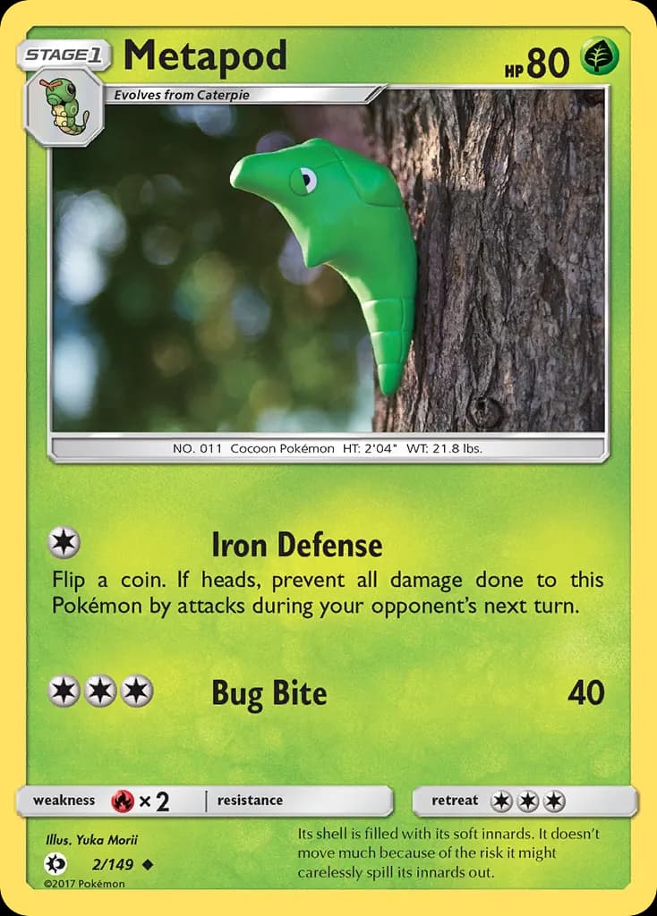 Metapod — Sun & Moon 2 Pokémon card