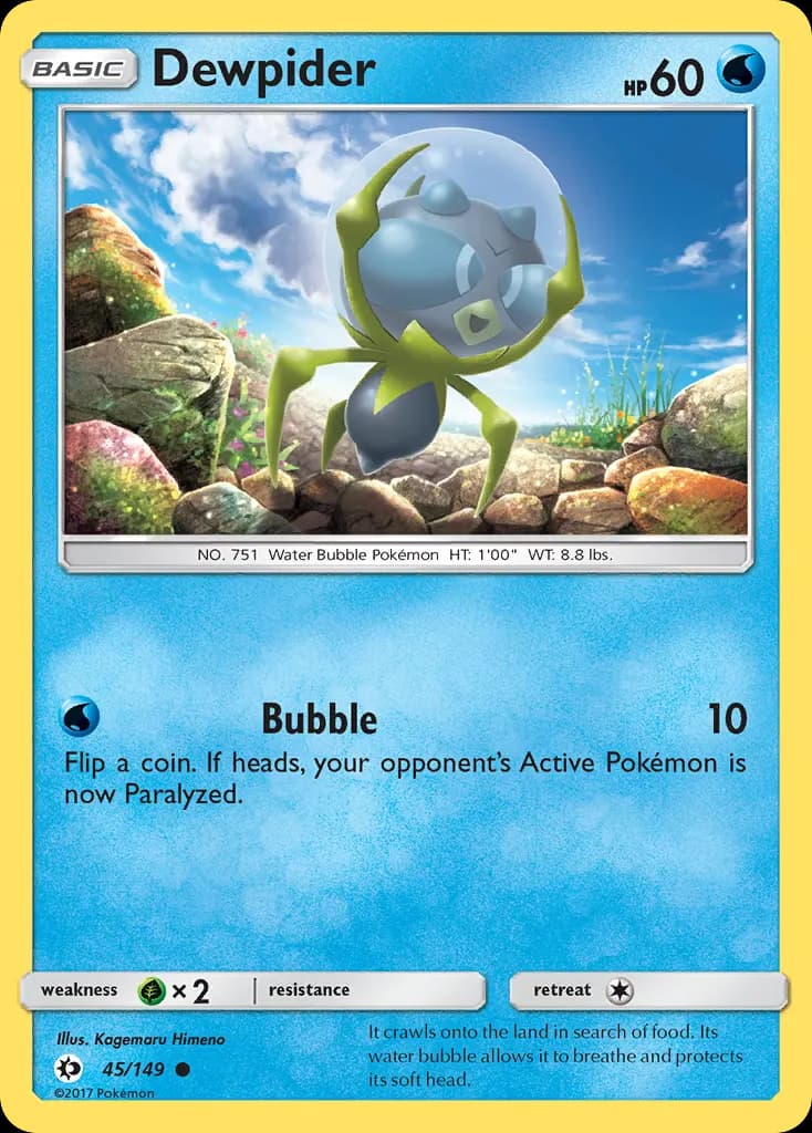 Dewpider — Sun & Moon 45 Pokémon card