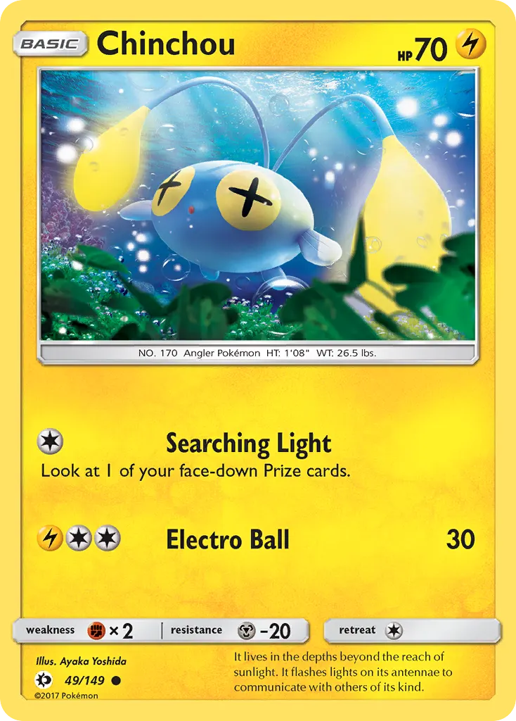 Chinchou — Sun & Moon 49 Pokémon card