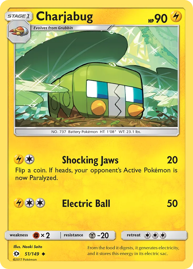 Charjabug — Sun & Moon 51 Pokémon card