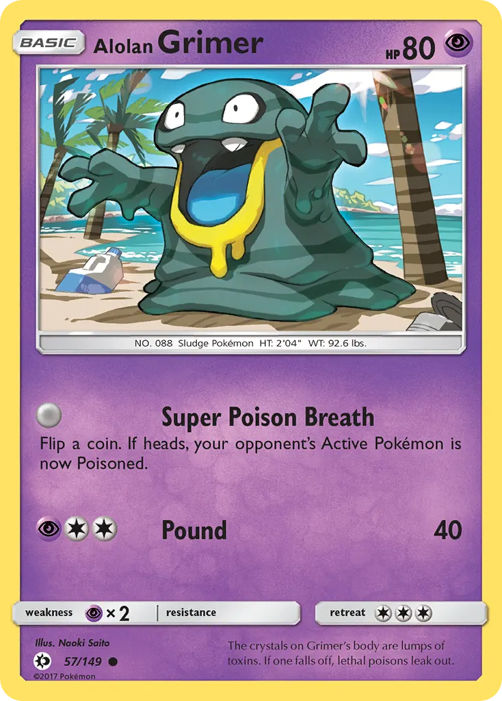 Alolan Grimer — Sun & Moon 57 Pokémon card