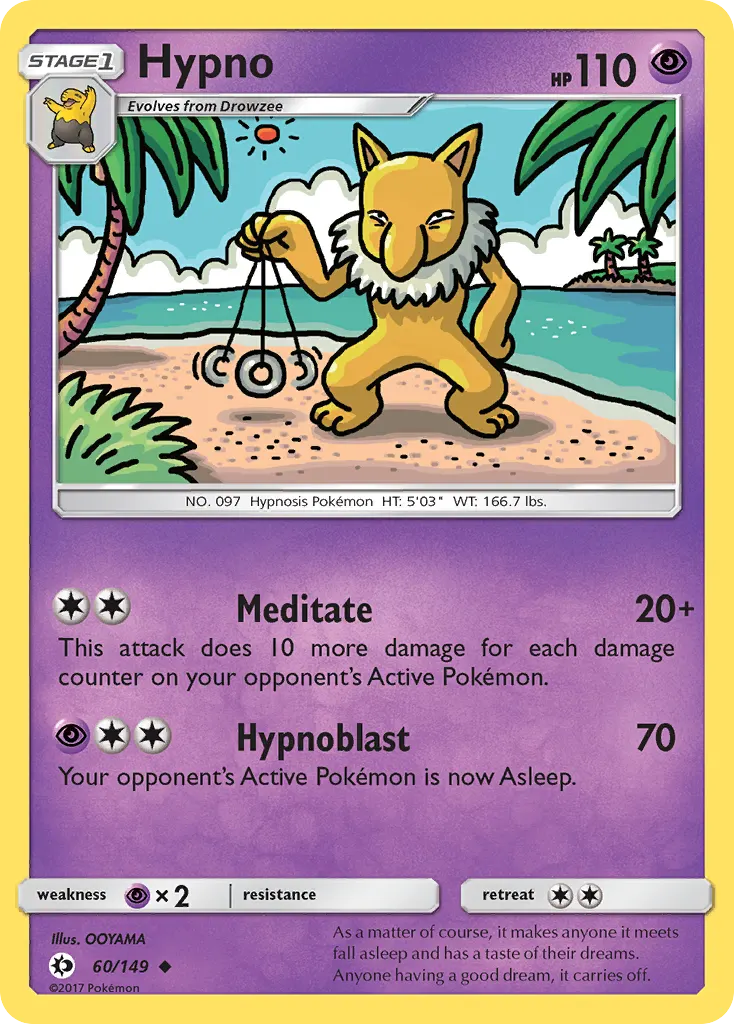 Hypno — Sun & Moon 60 Pokémon card