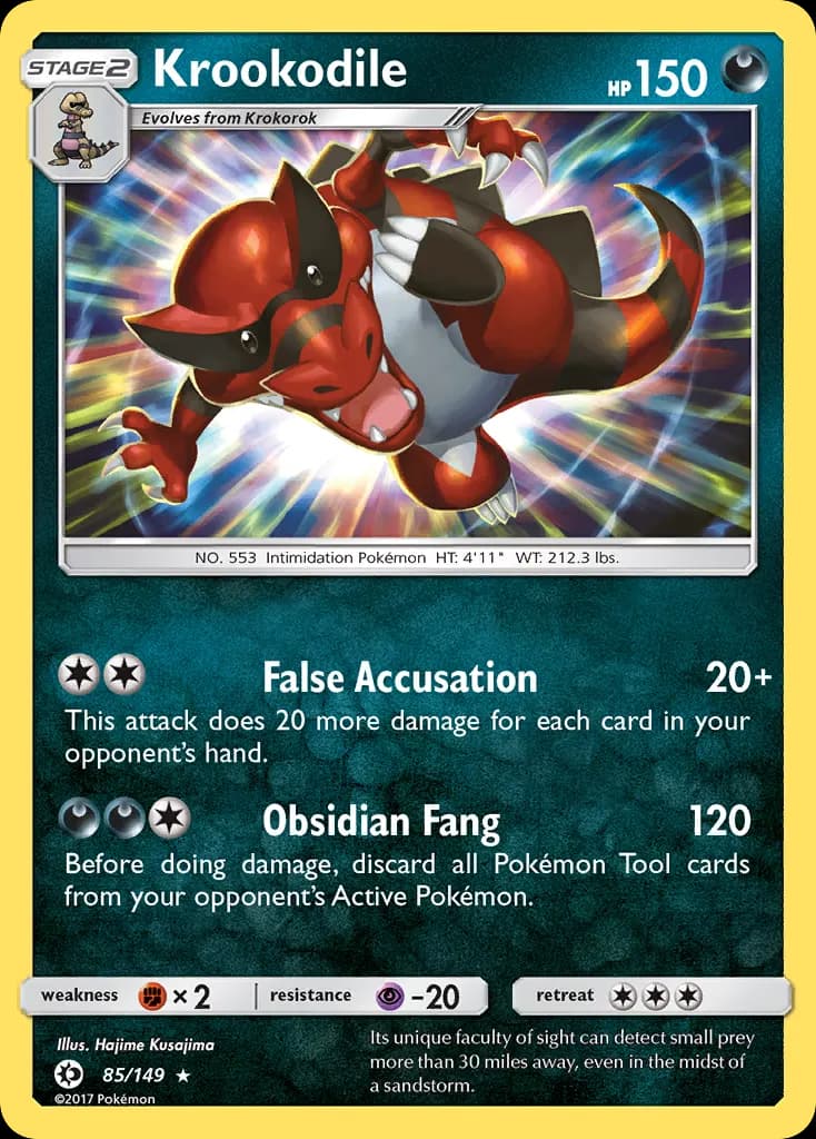 Krookodile — Sun & Moon 85 Pokémon card