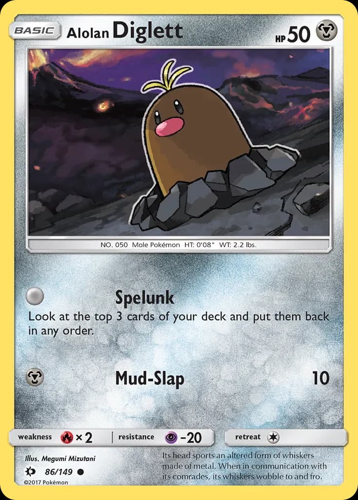 Alolan Diglett — Sun & Moon 86 Pokémon card