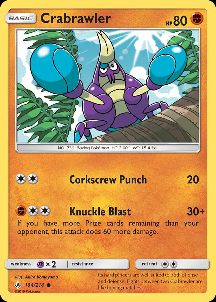 Crabrawler — Unbroken Bonds 104 Pokémon card