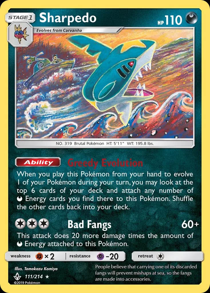 Sharpedo — Unbroken Bonds 111 Pokémon card