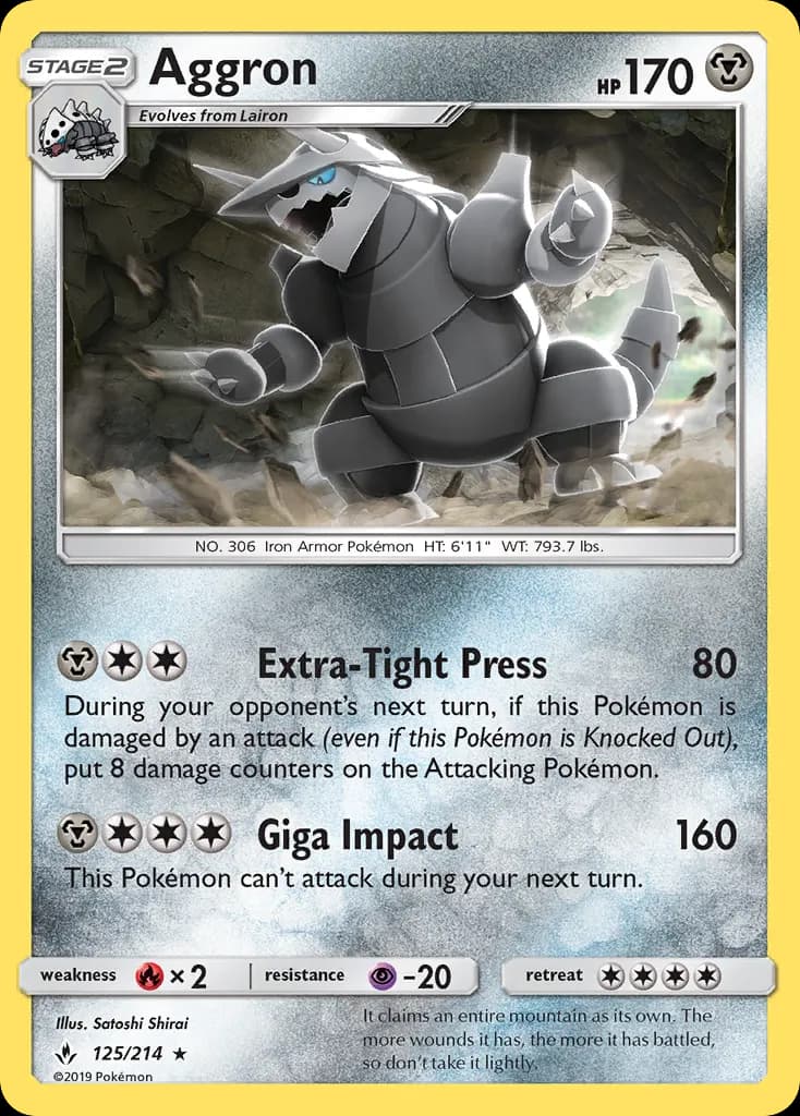 Aggron — Unbroken Bonds 125 Pokémon card