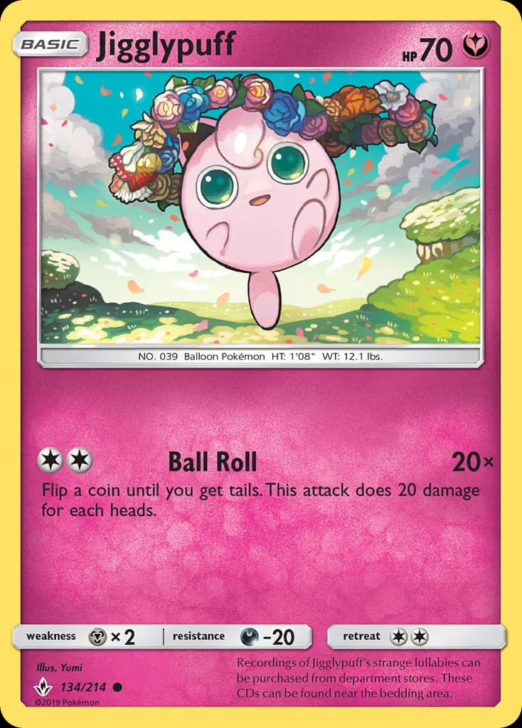 Jigglypuff — Unbroken Bonds 134 Pokémon card