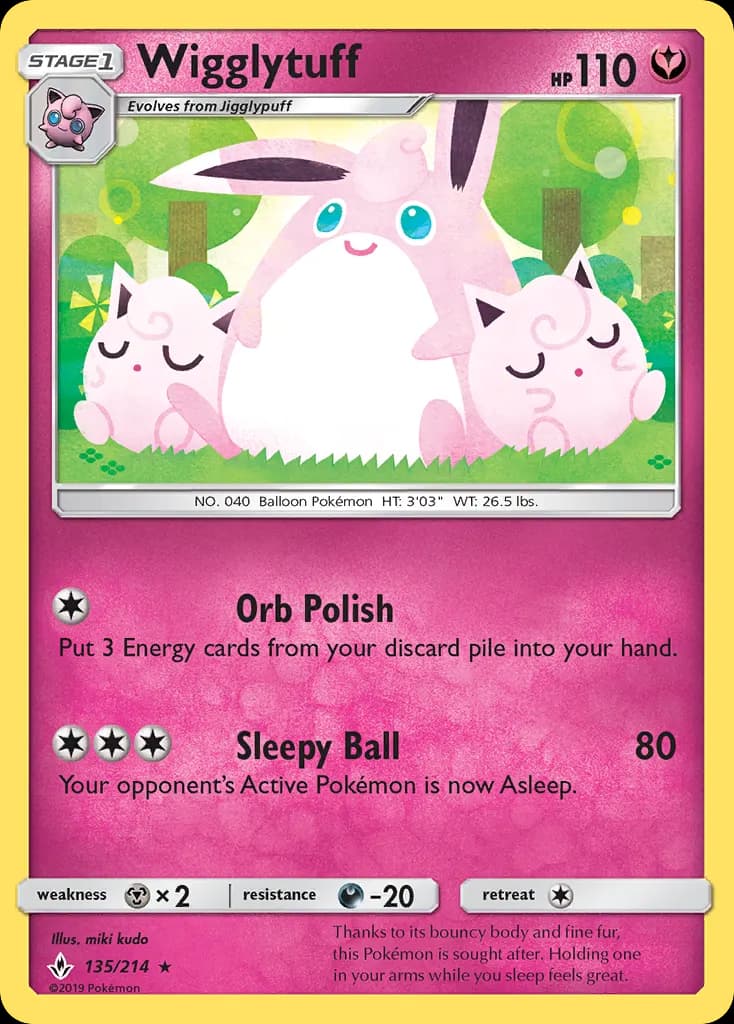 Wigglytuff — Unbroken Bonds 135 Pokémon card
