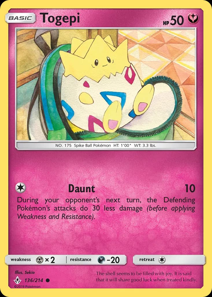 Togepi — Unbroken Bonds 136 Pokémon card