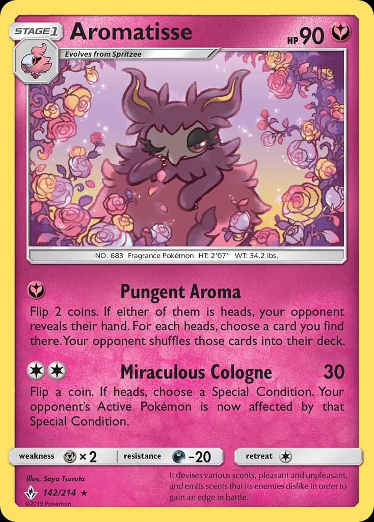 Aromatisse — Unbroken Bonds 142 Pokémon card