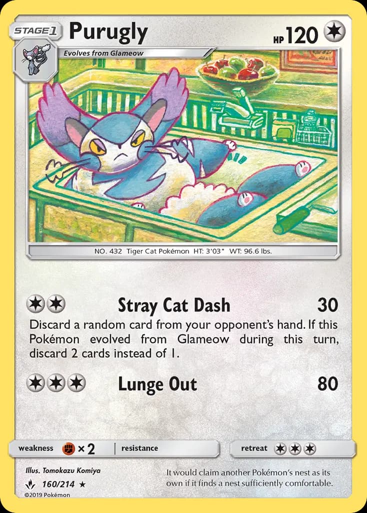 Purugly — Unbroken Bonds 160 Pokémon card