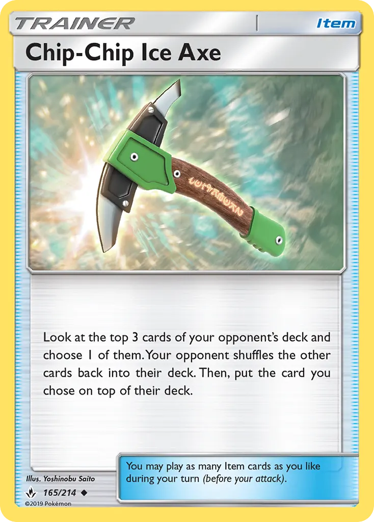 Chip-Chip Ice Axe — Unbroken Bonds 165 Pokémon card
