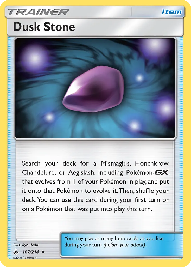Dusk Stone — Unbroken Bonds 167 Pokémon card