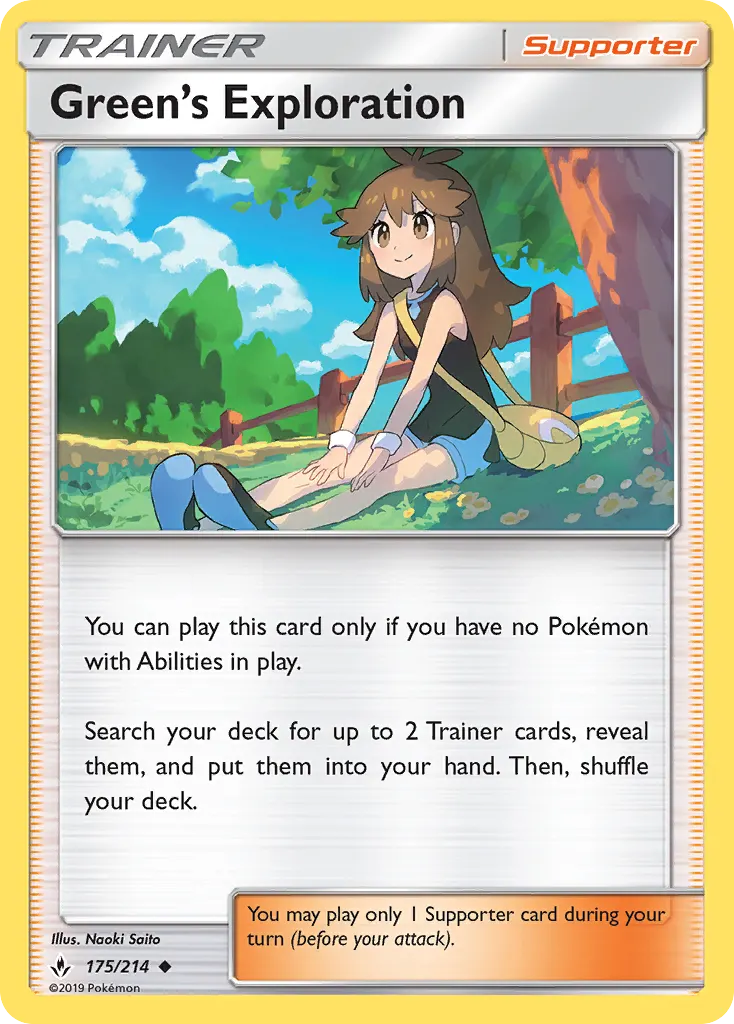 Green's Exploration — Unbroken Bonds 175 Pokémon card