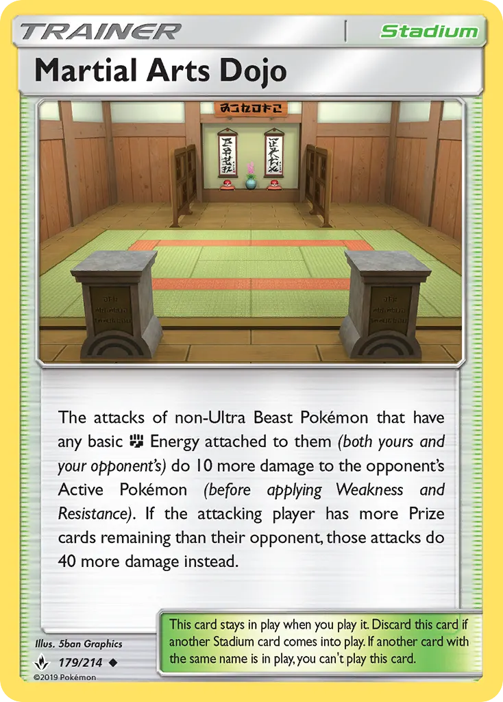 Martial Arts Dojo — Unbroken Bonds 179 Pokémon card