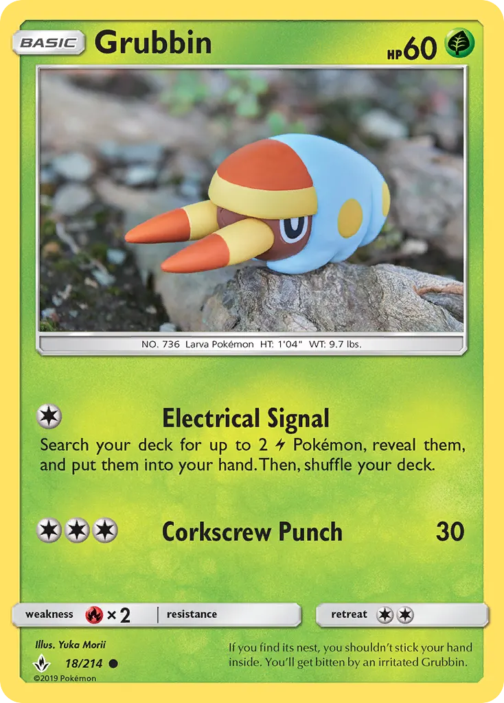 Grubbin — Unbroken Bonds 18 Pokémon card