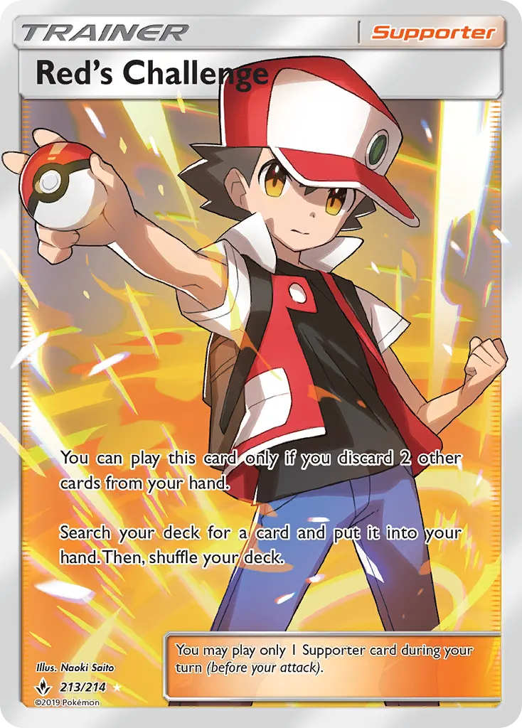 Red's Challenge — Unbroken Bonds 213 Pokémon card