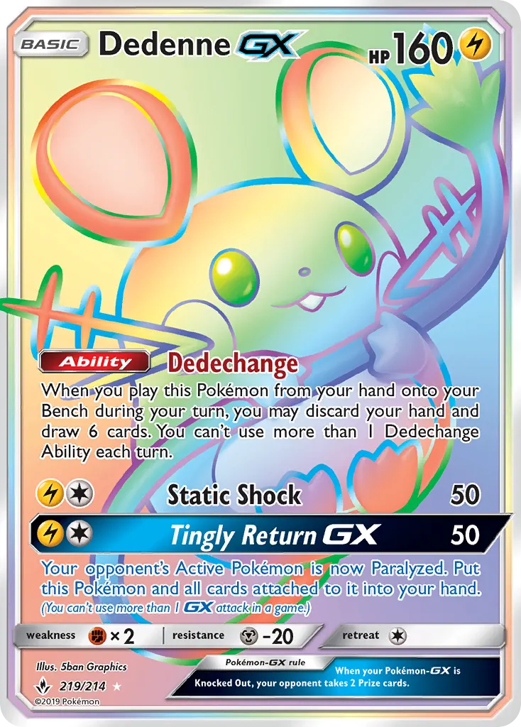 Dedenne-GX — Unbroken Bonds 219 Pokémon card