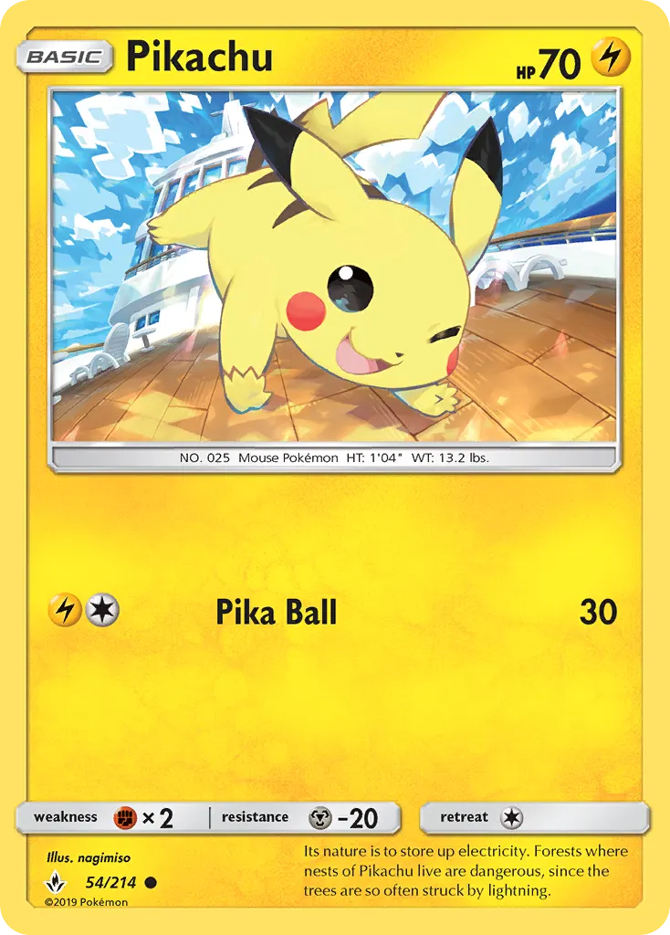 Pikachu — Unbroken Bonds 54 Pokémon card