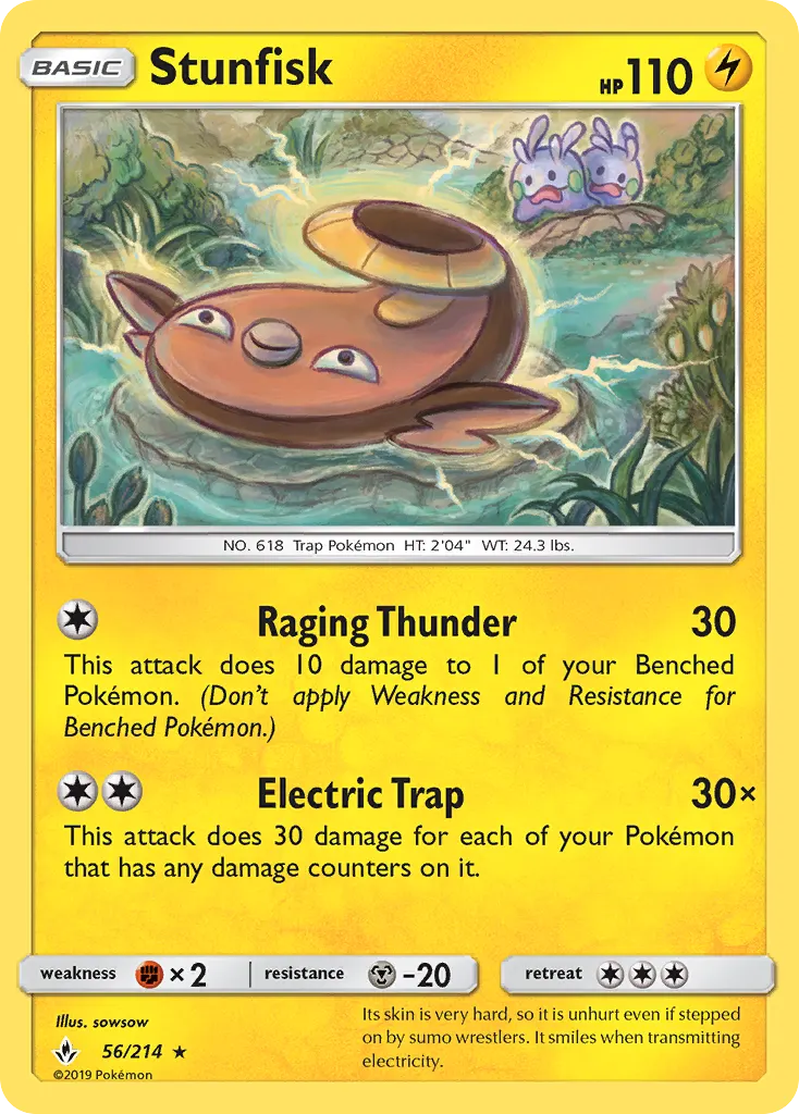 Stunfisk — Unbroken Bonds 56 Pokémon card