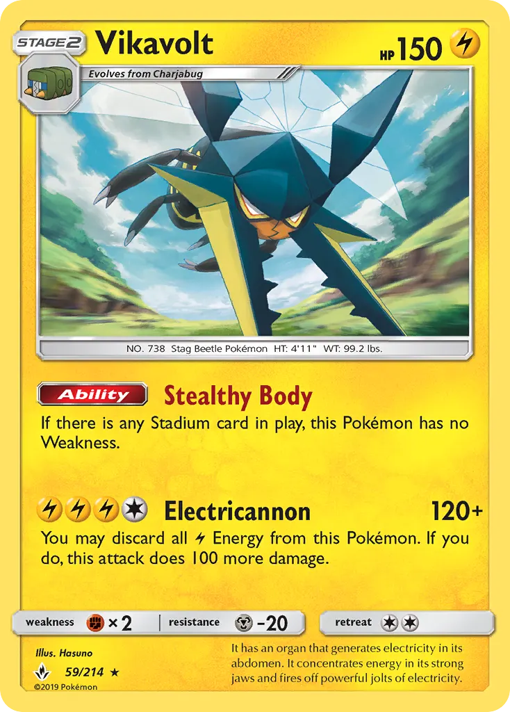 Vikavolt — Unbroken Bonds 59 Pokémon card
