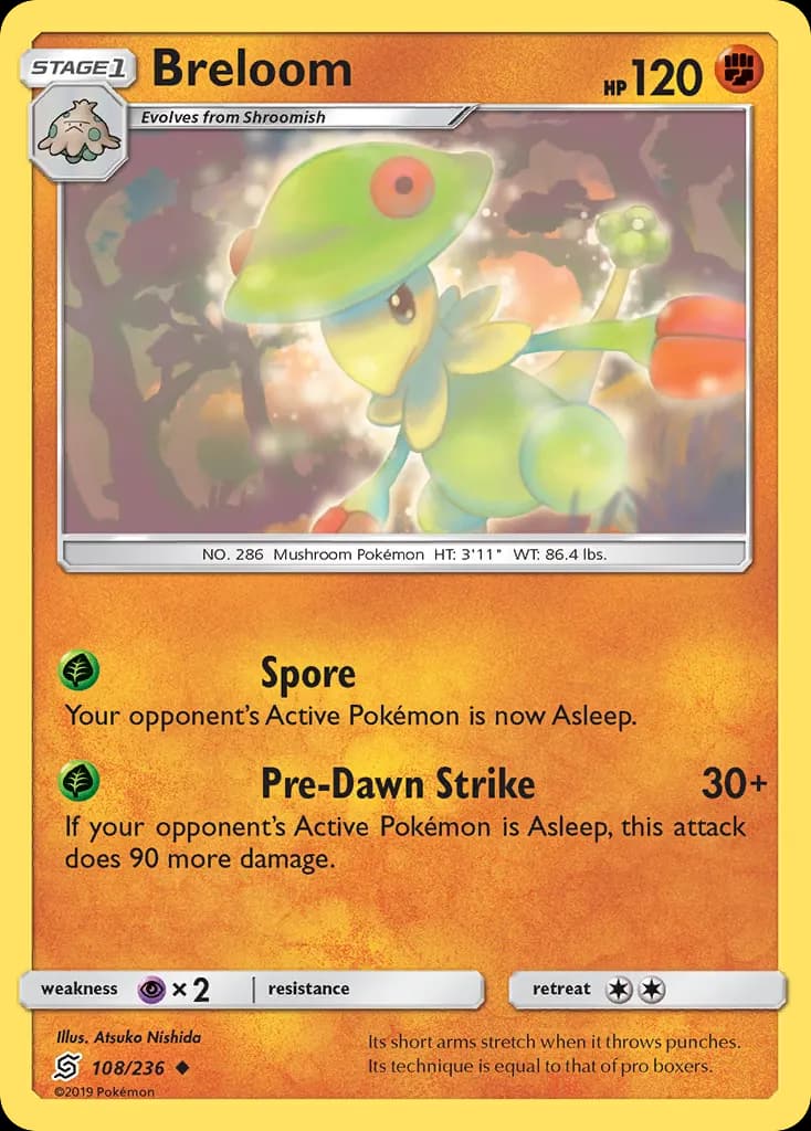 Breloom — Unified Minds 108 Pokémon card