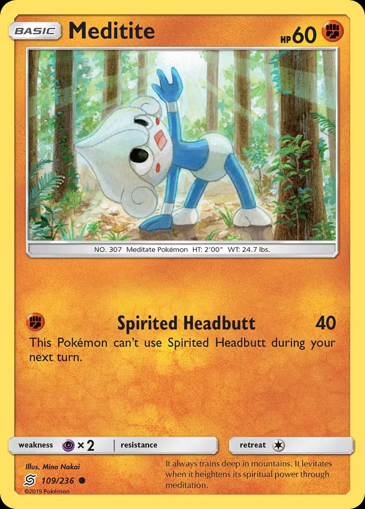 Meditite — Unified Minds 109 Pokémon card