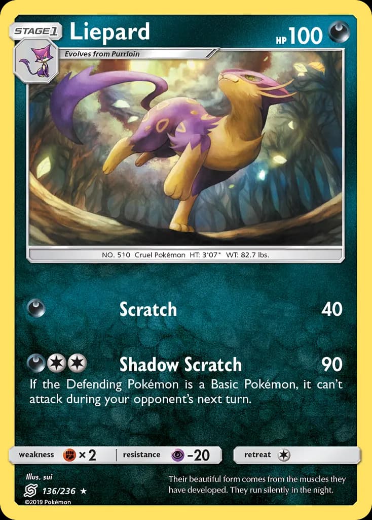 Liepard — Unified Minds 136 Pokémon card
