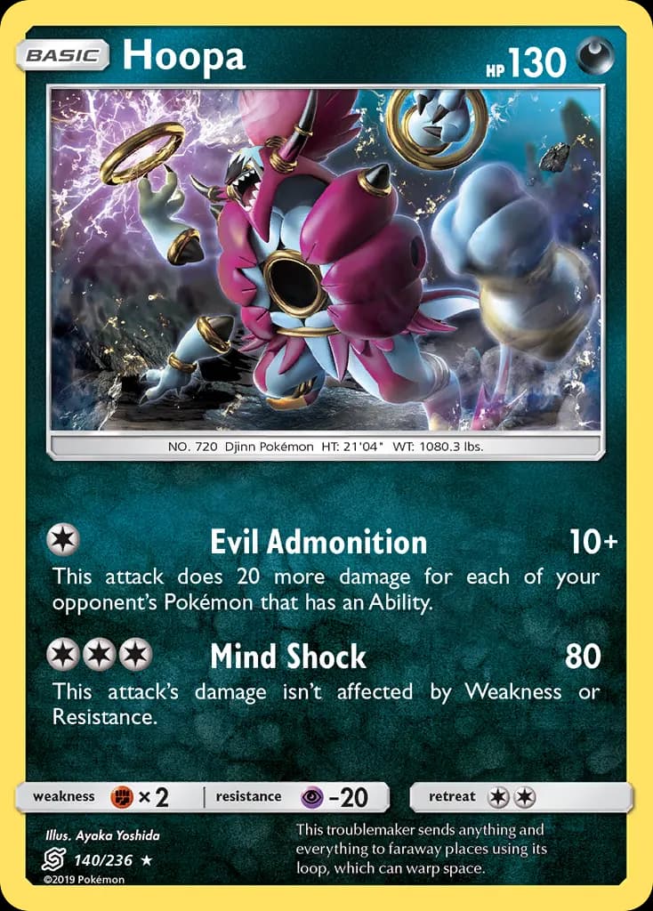 Hoopa — Unified Minds 140 Pokémon card