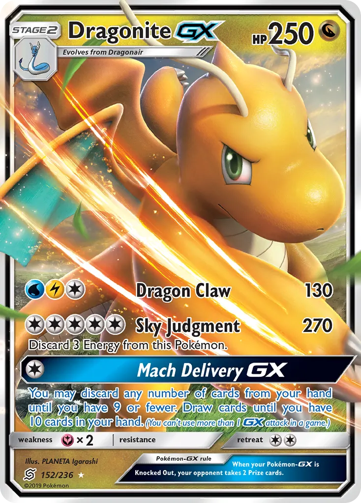 Dragonite-GX — Unified Minds 152 Pokémon card